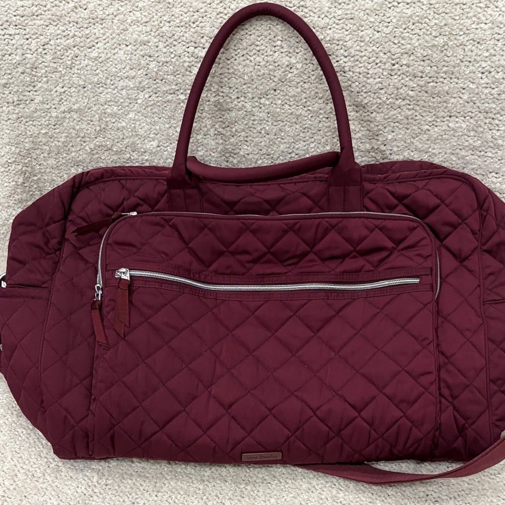 Vera Bradley Quilted Maroon Travel Bag